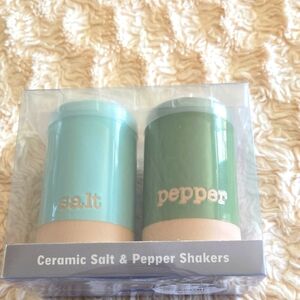 Green and Blue Ceramic Salt & Pepper Shakers